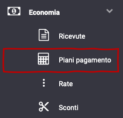 menu piani di pagamento